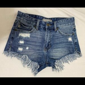 Just USA Distressed Denim High Waisted Shorts